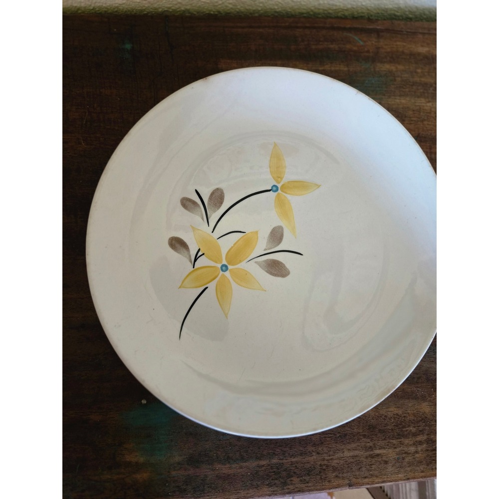 Blue Ridge Southern Potteries Dinner Plate Starflower Yellow Floral Vintage 9"